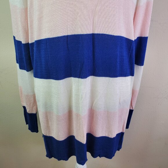 Maison Jules Juniors Blue Blush Colorblock Stripe Sweater L - Picture 7 of 10